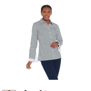 Striped Women's Button-Up Shirt